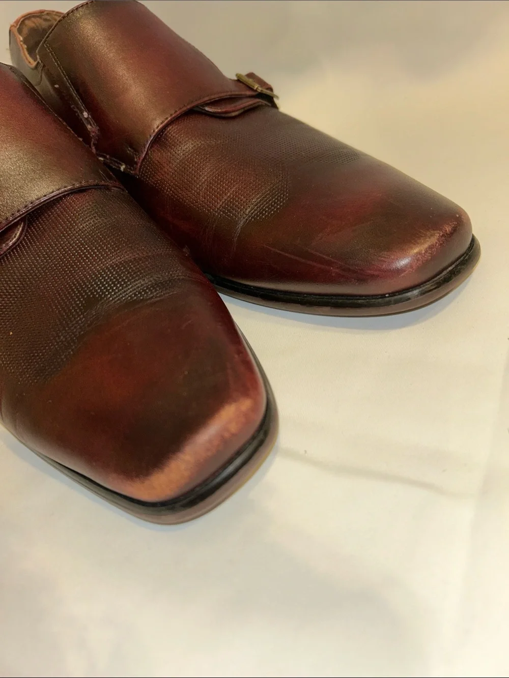 Florsheim Postino Double Monk Strap  Dress Shoes Burgundy Brown Leather 10.5